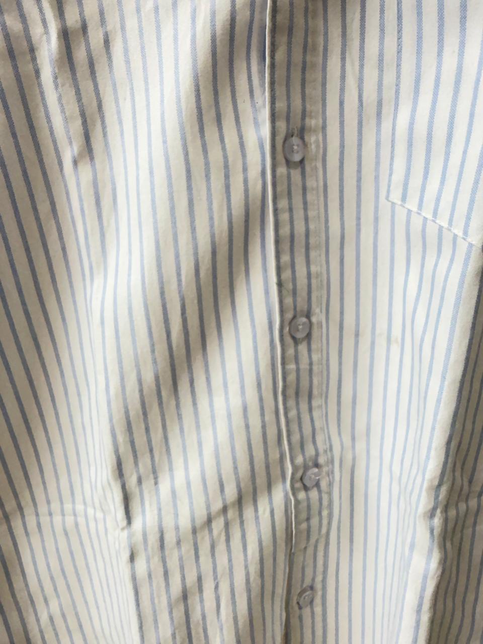 U.S. POLO ASSN. Men's Blue & White Striped Long Sleeve Casual Shirt