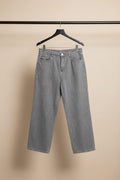 H.M Silver Niddle Men's Grey Straight Fit Trousers