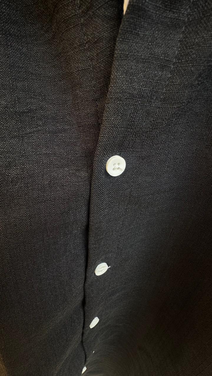 Men's Black Long Sleeve Button-Down Shirt by THE ROCK WAY