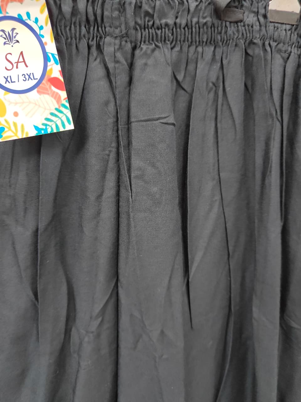 SA Black Elastic Waist Palazzo Pants for Women