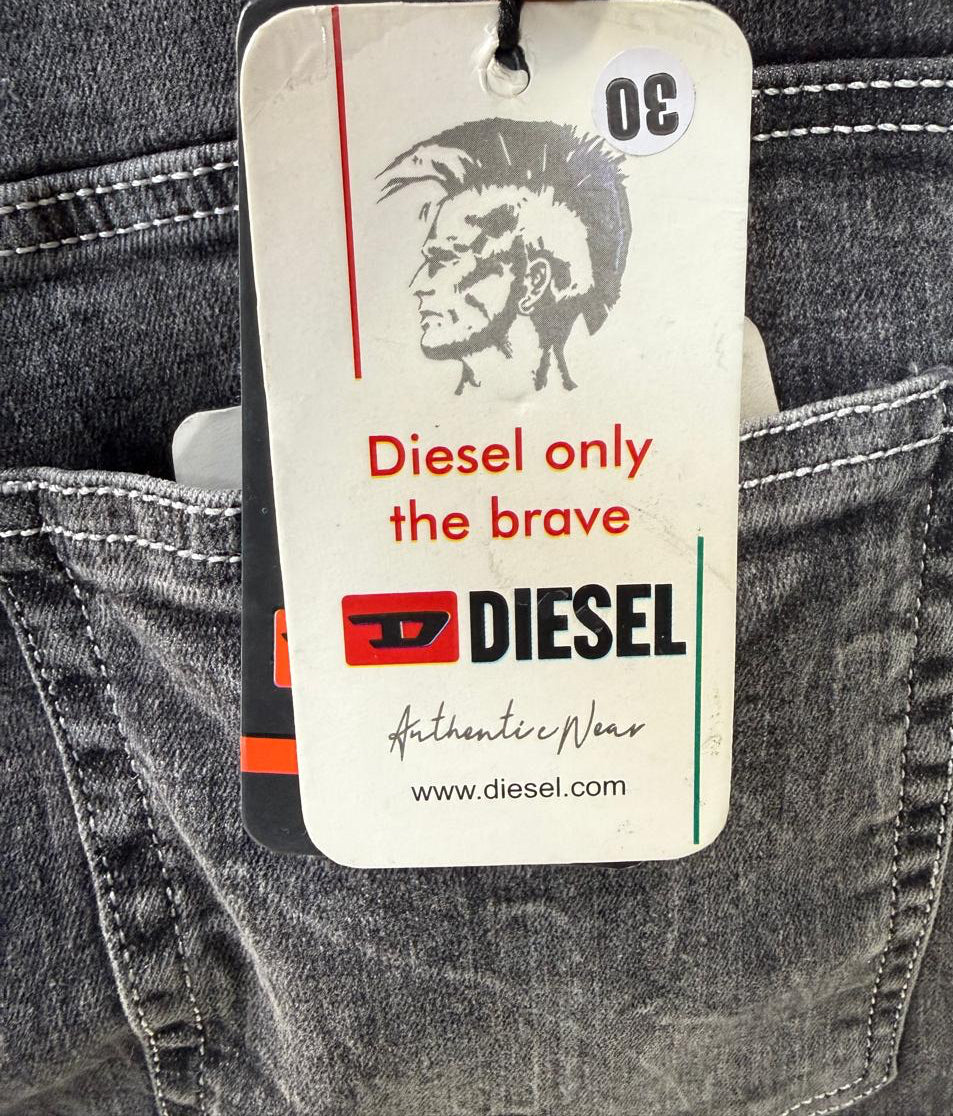 Diesel Industry Men's Black Distressed Slim Fit Jeans