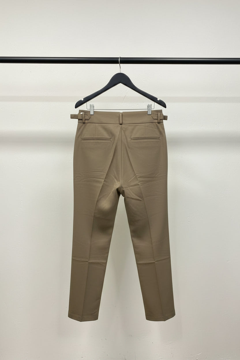 Men's J.J.un Tan Pleated Trousers with Side Adjusters