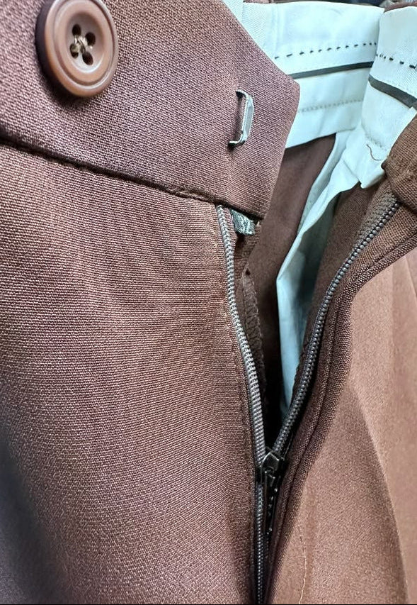 Men's Mauve Tailored Fit Trousers with Tags, Size 32