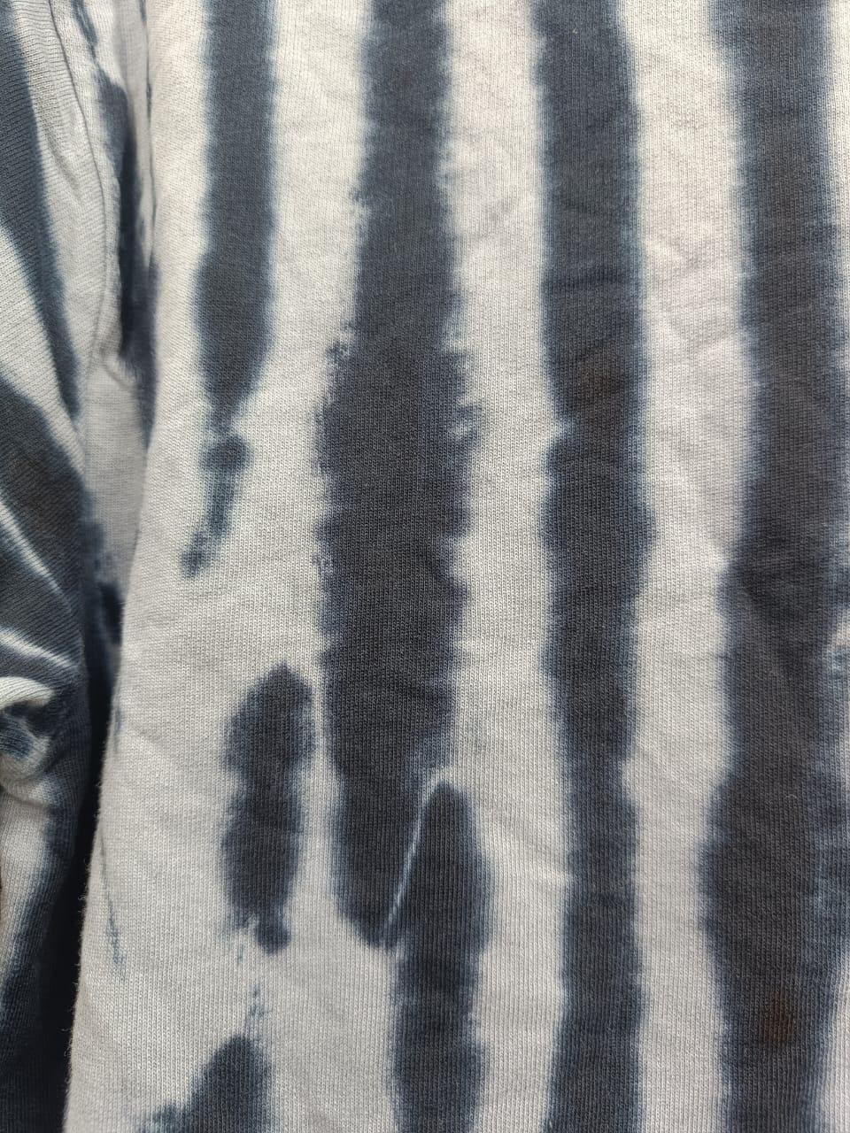 SUPER BRAND Grey Tie-Dye Striped Short Sleeve T-Shirt