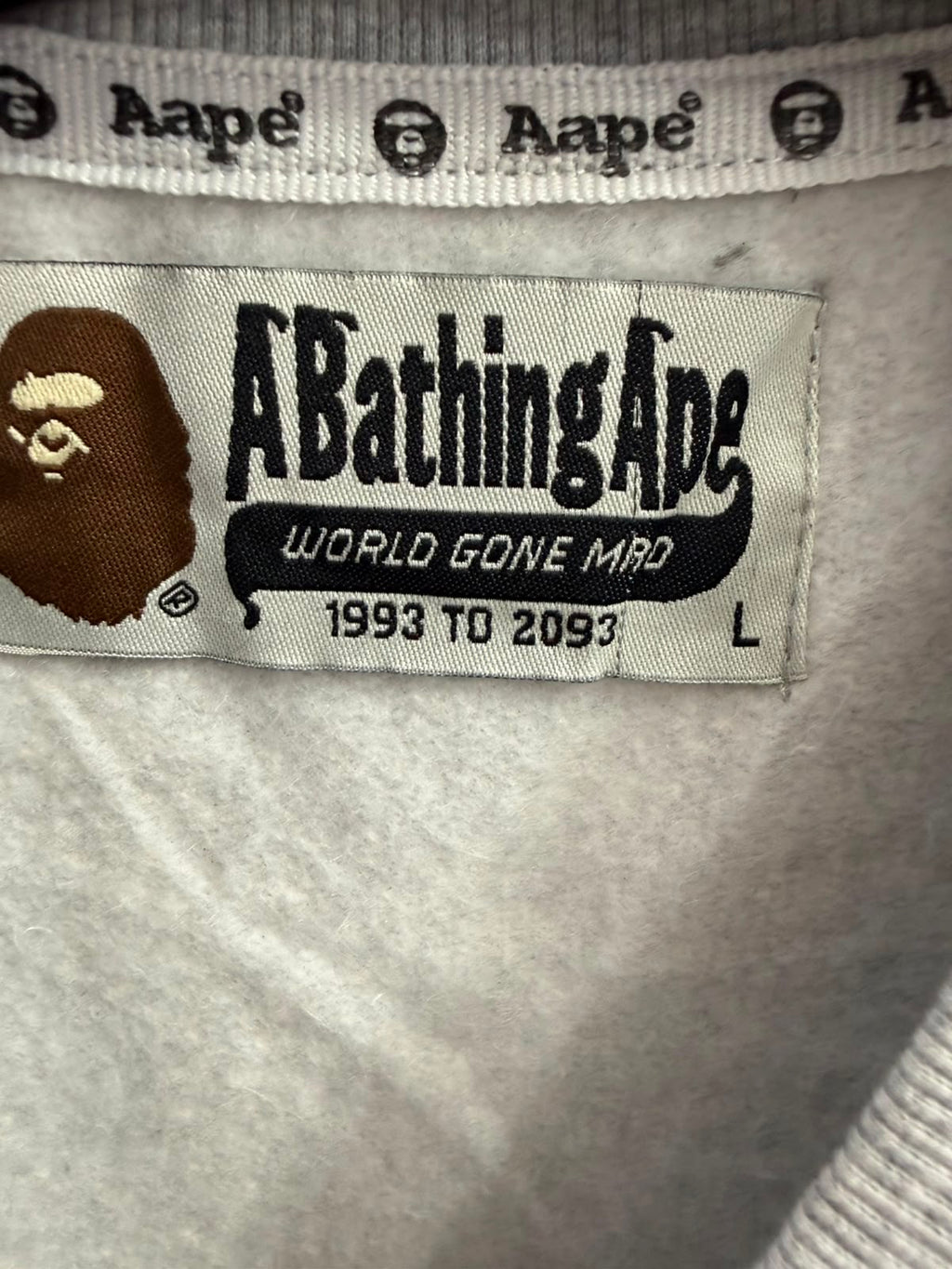 A Bathing Ape Busy Works Logo Grey Sweatshirt