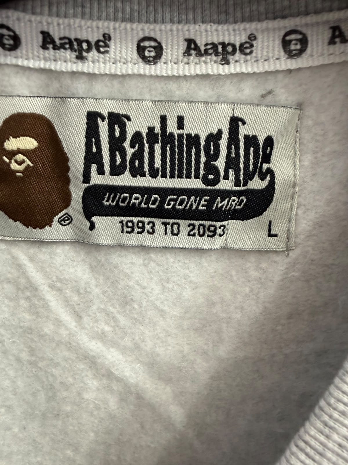 A Bathing Ape Busy Works Logo Grey Sweatshirt