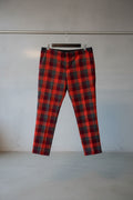UNIQLO Women's Red & Grey Plaid Regular Fit Trousers