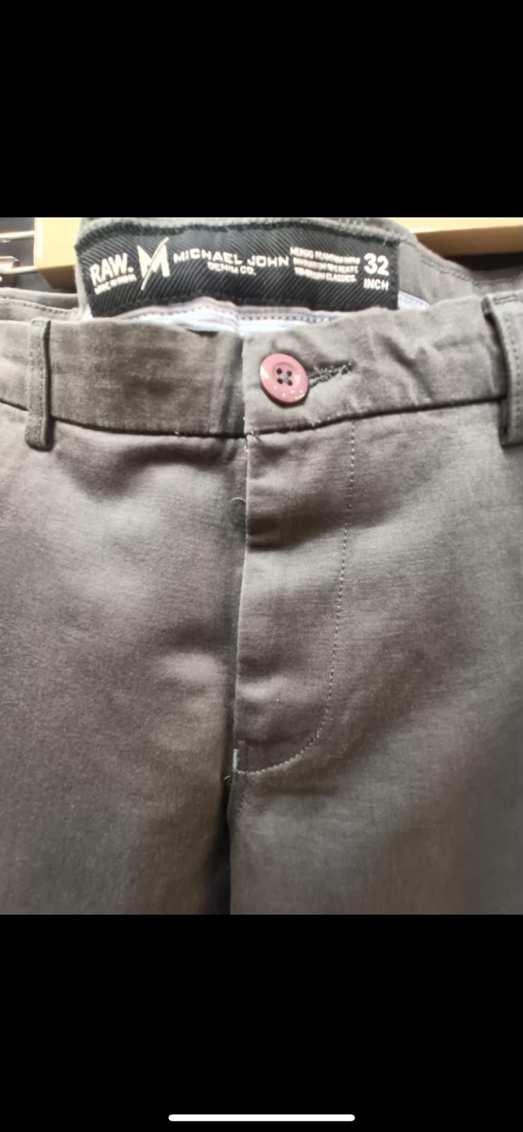 MICHAEL JOHN Men's Grey Slim Fit Chinos