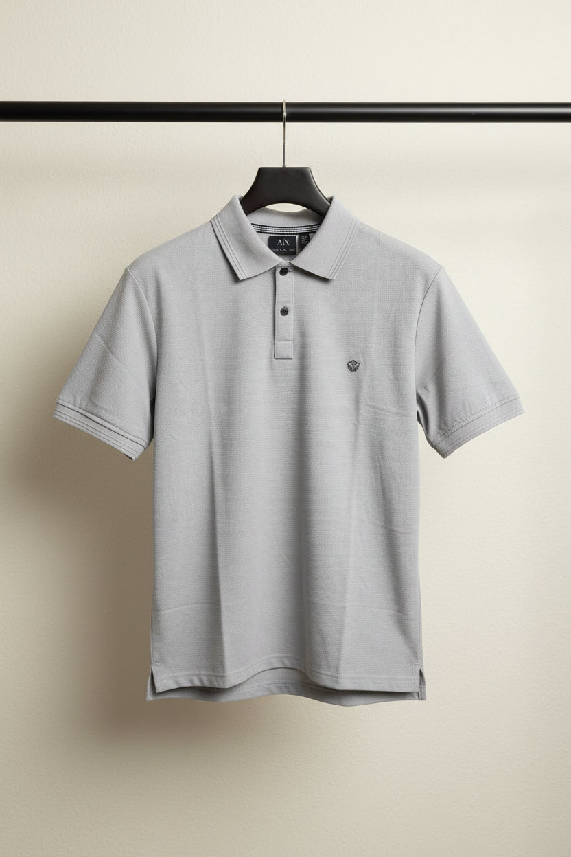 Armani Exchange Men's Grey Polo T-Shirt