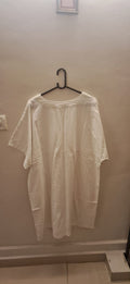 Anokhi Women's White Cotton Loose Fit Tunic Top
