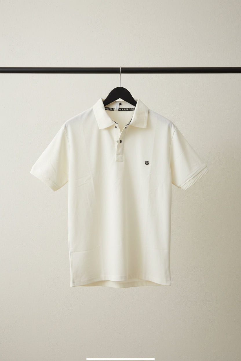 ARMANI EXCHANGE Men's Cream Pique Polo Shirt
