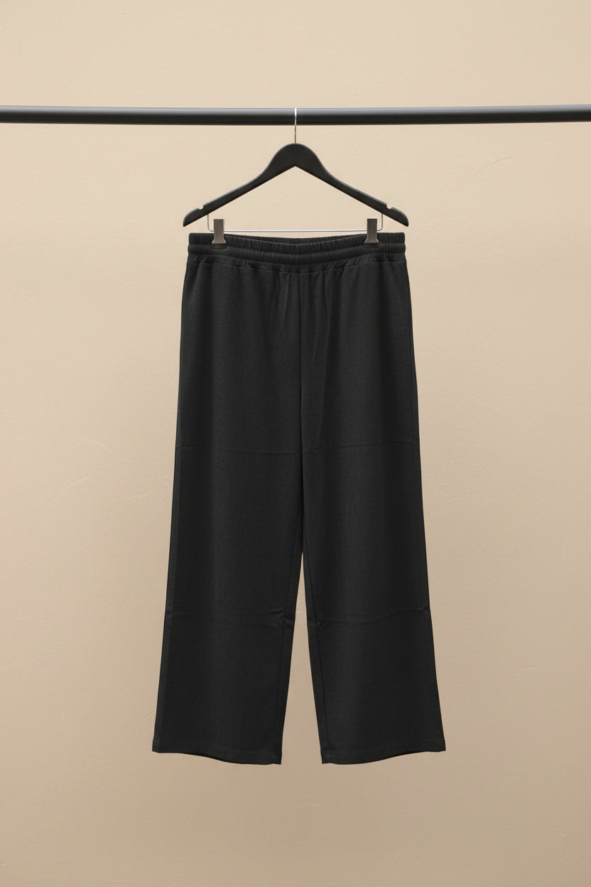 Bairuimian Dark Grey Corduroy Wide Leg Trousers with Elastic Waistband, Size 7XL