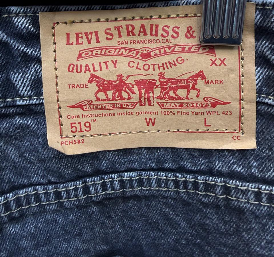 Levi's 519 Original Style Black Acid Wash Straight Fit Jeans