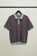 Zara Men's Hexagon Pattern Knit Polo Shirt