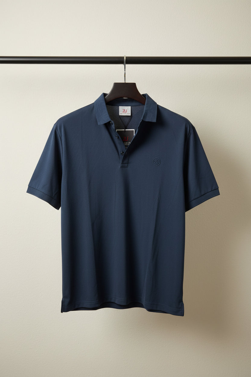 ZU Men's Navy Blue Seamless Edition Polo T-Shirt