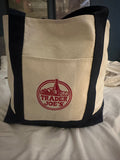Trader Joe's Canvas Tote Bag with Navy Blue Handles