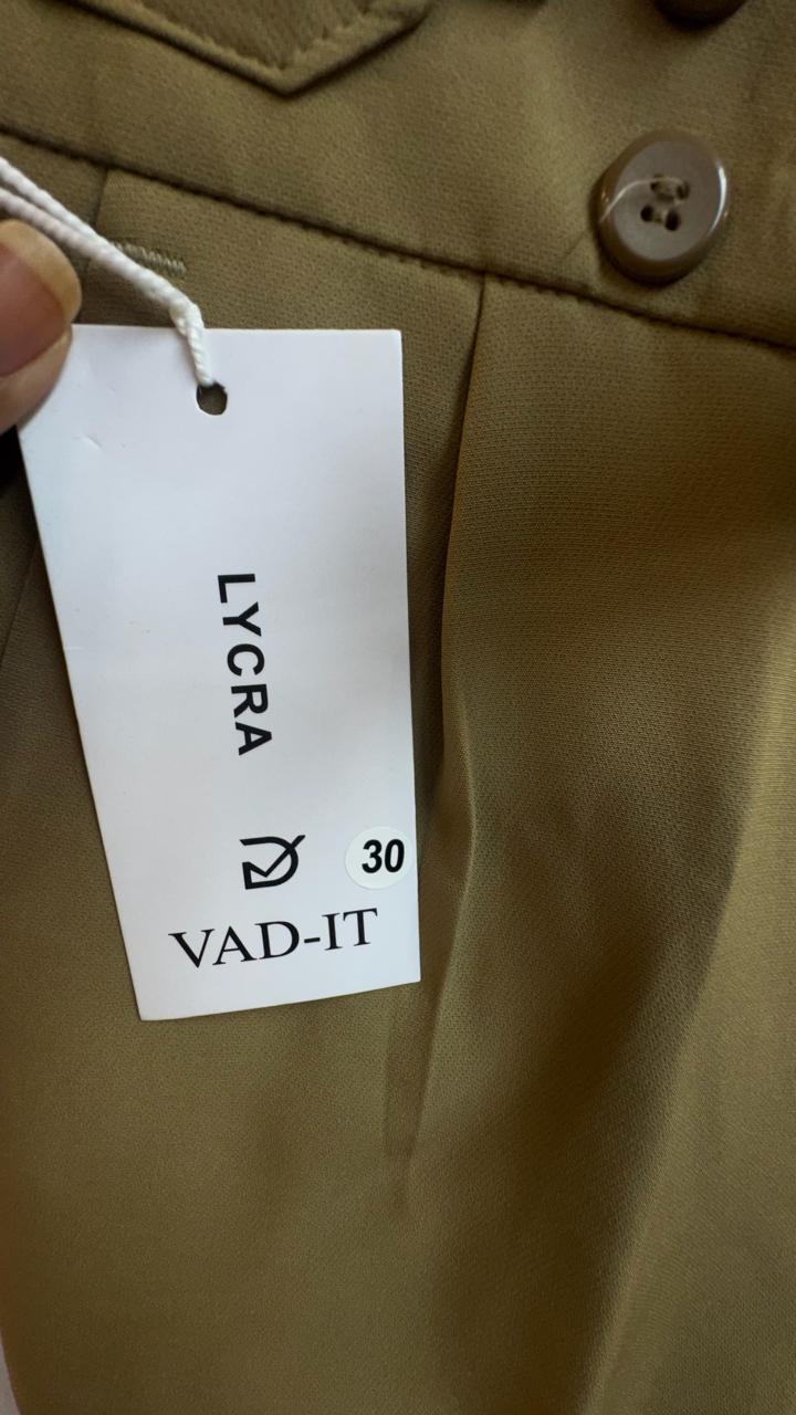 VAD-IT Lycra Skinny Fit Khaki Trousers