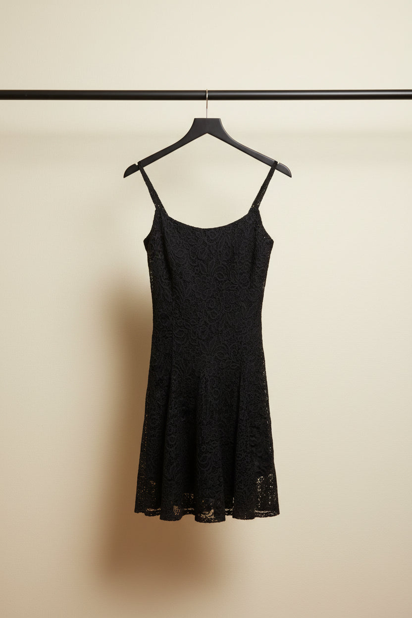 Mishya Women's Black Lace Sleeveless Mini Dress