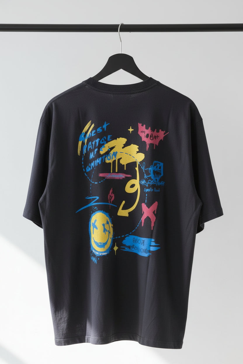 Dark Grey Relaxed Fit Graphic T-Shirt