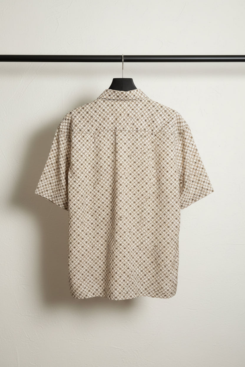 Bulan Bintang Men's Relaxed Fit Patterned Short Sleeve Shirt