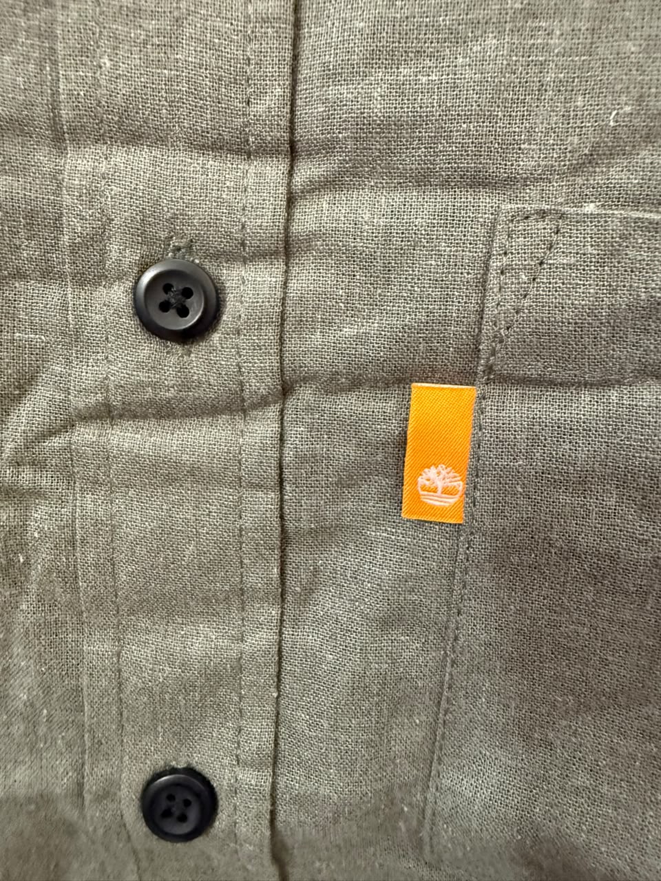 Timberland Men's Grey Long Sleeve Button-Up Shirt