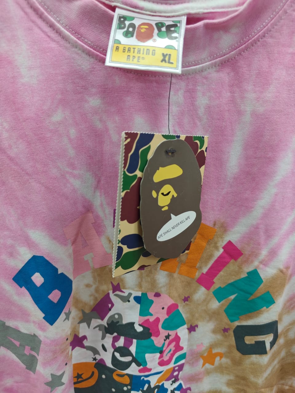 A Bathing Ape BAPE Tie-Dye Graphic T-Shirt