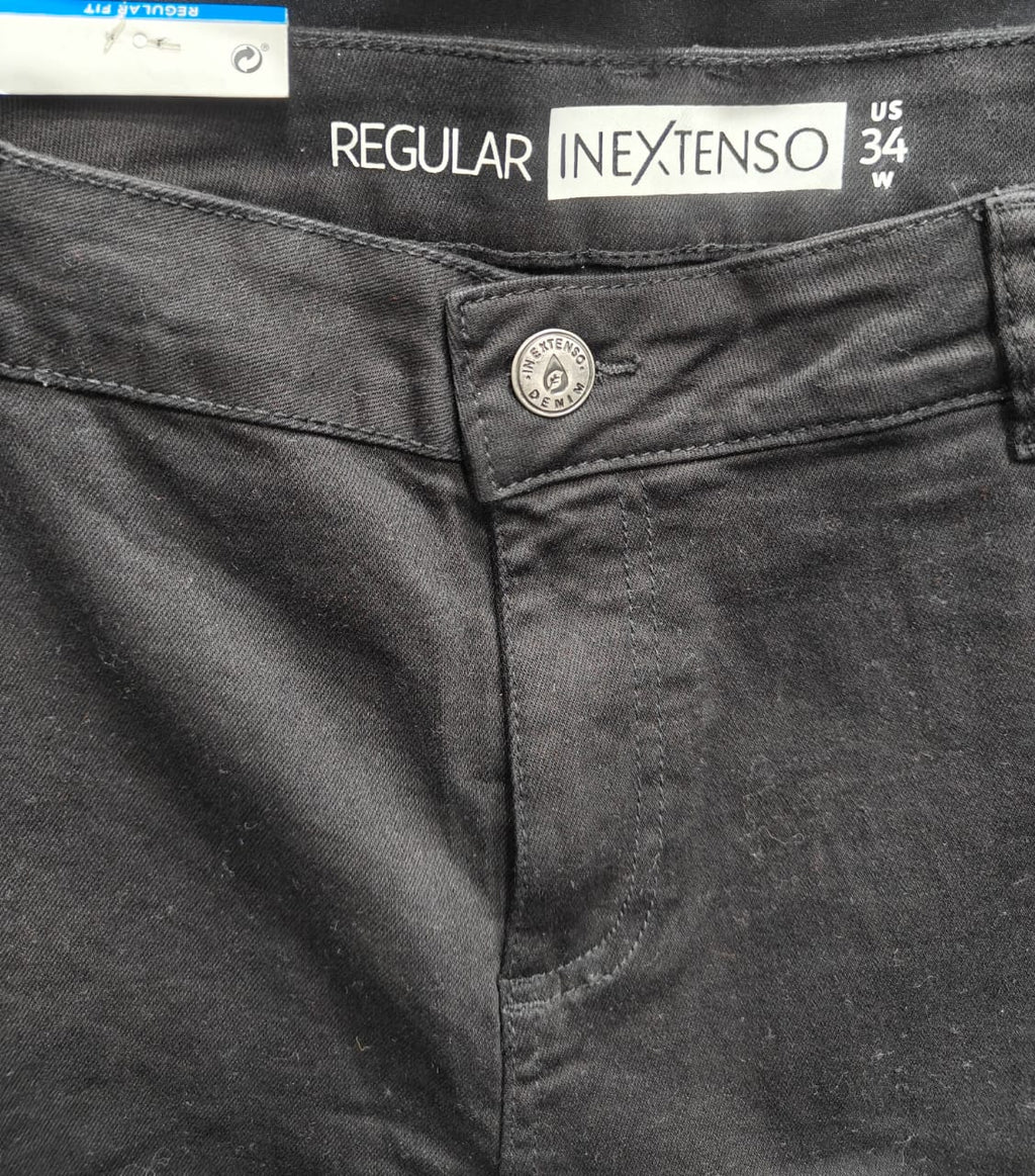 INEXTENSO Regular Fit Black Denim Jeans