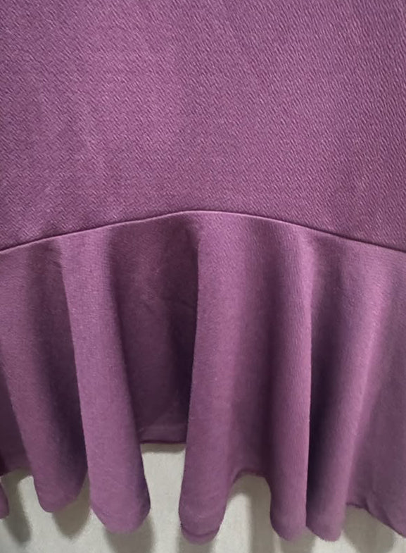 KAJO Women's Purple Ruffled Lace Trim Bodycon Dress