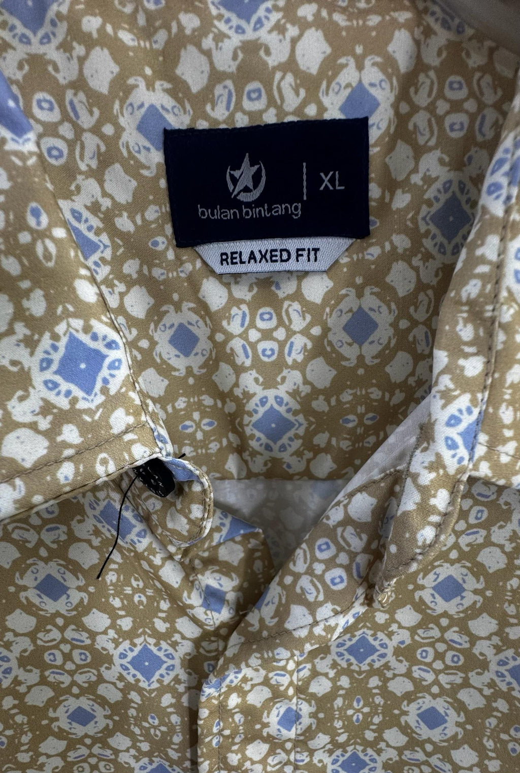 Bulan Bintang Men's XL Relaxed Fit Multicolor Printed Short Sleeve Shirt