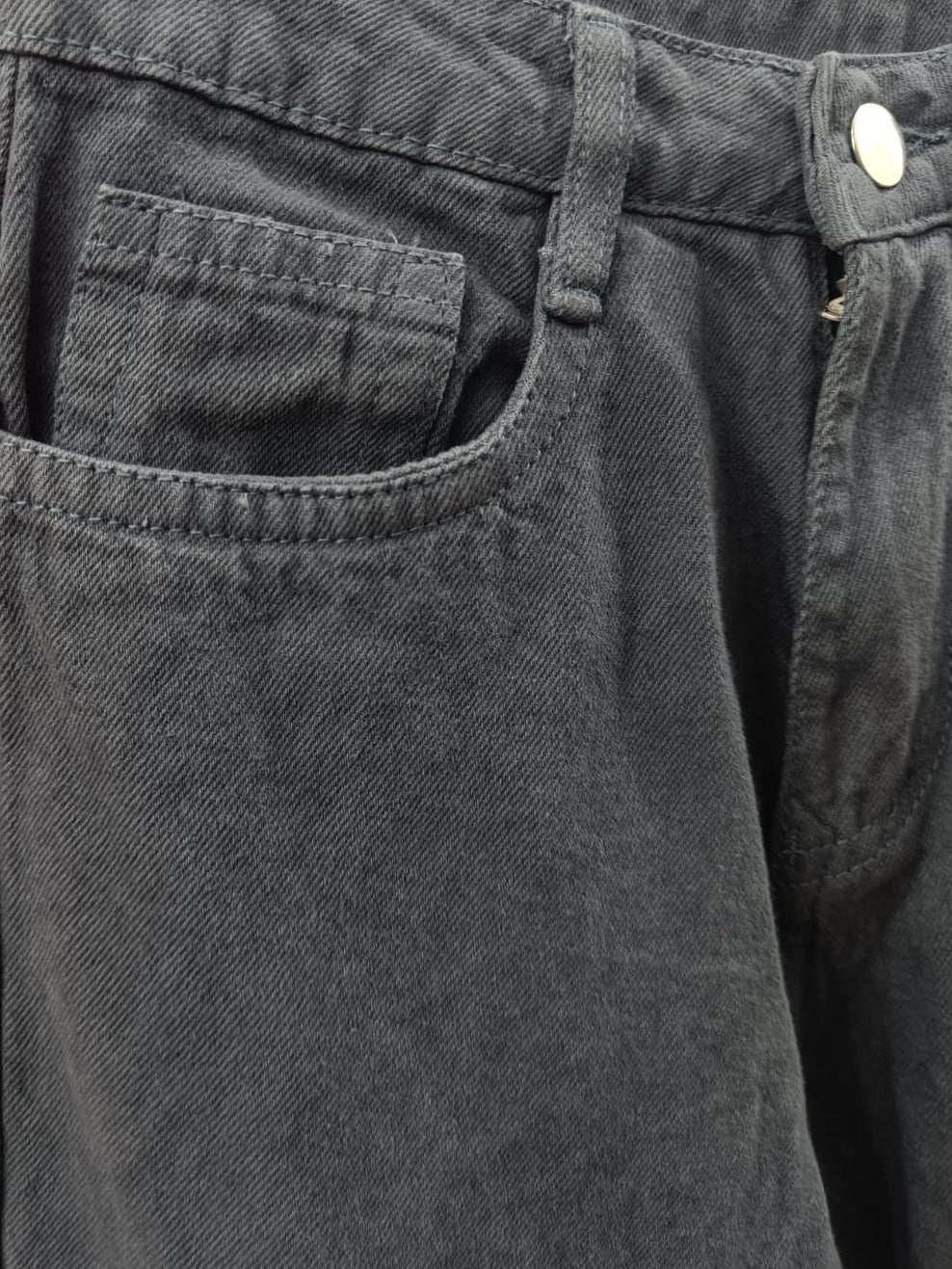Grey High-Waist Wide Leg Trousers