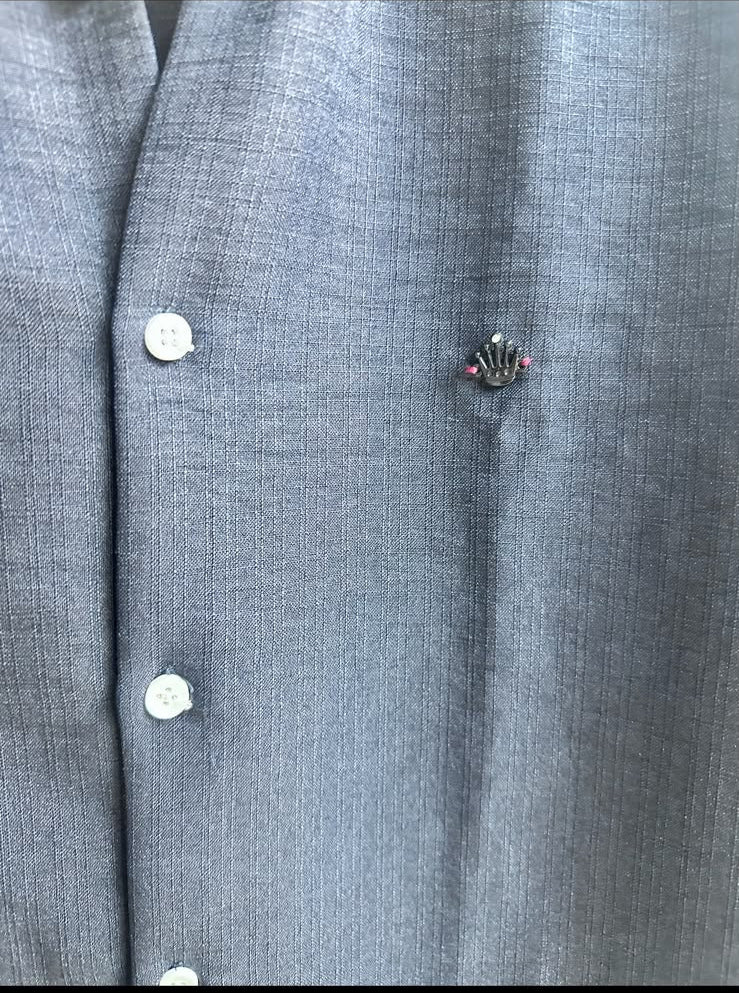Men's NX-97 Navy Blue Long Sleeve Button-Down Shirt