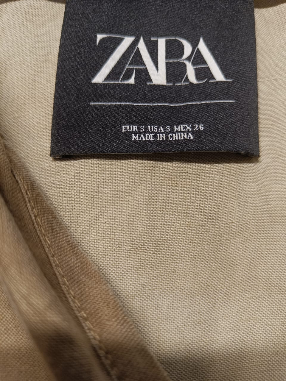 ZARA Women's Khaki Green Zip-Up Dress