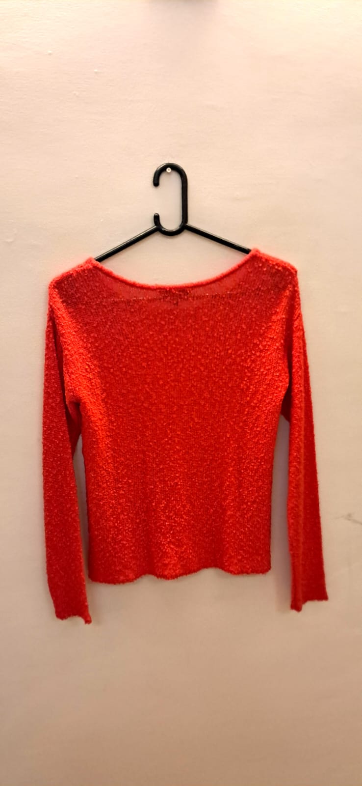 Fig Women's Red Textured Long Sleeve Top