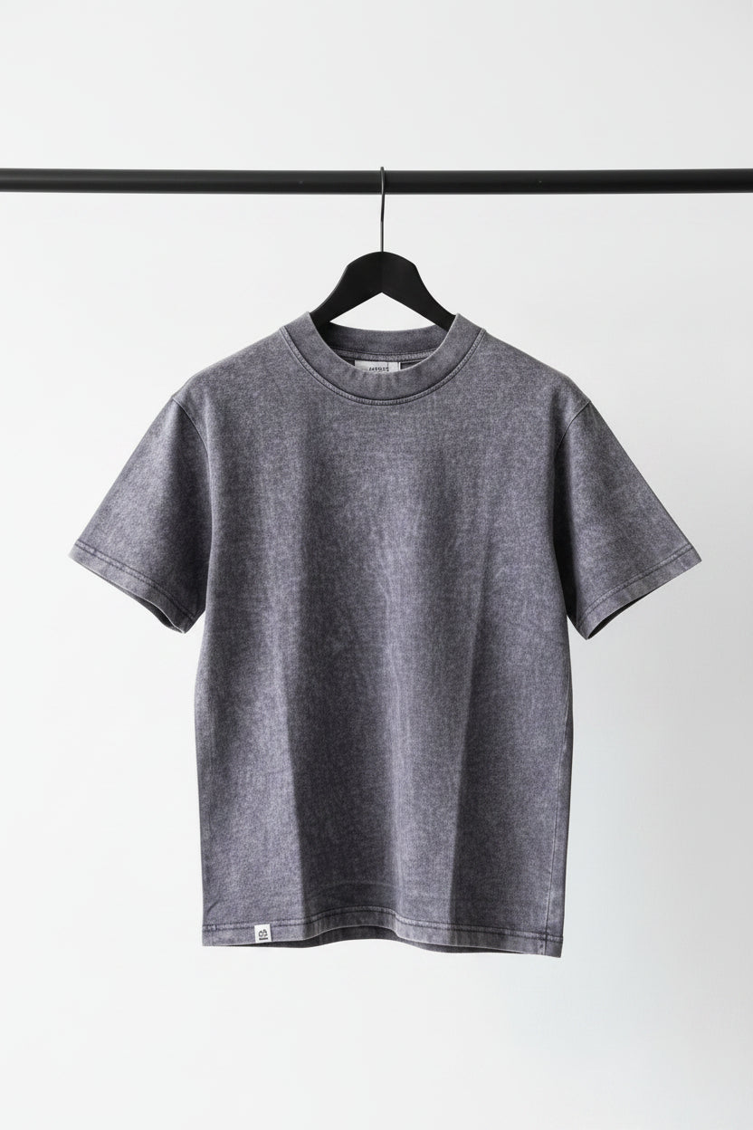 UNIQLO U Men's Grey Acid Wash Short Sleeve T-shirt