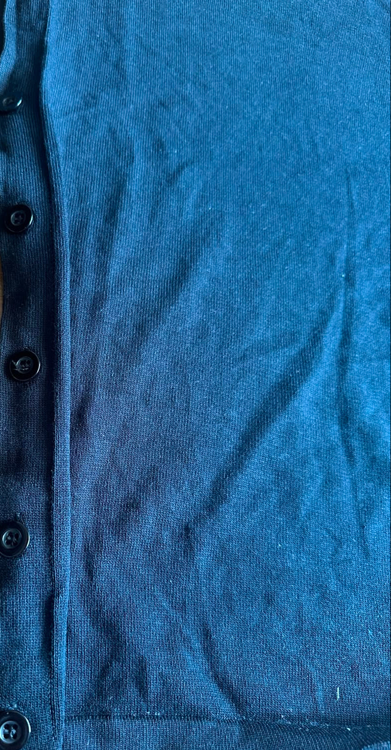Toppitry COLLECTION Dark Blue V-Neck Button Side Knit Top