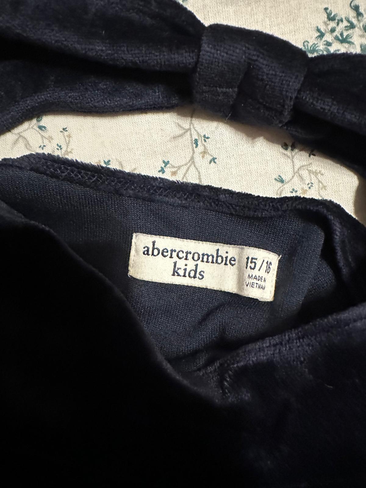 Abercrombie Kids Navy Blue Velvet Long Sleeve A-Line Mini Dress
