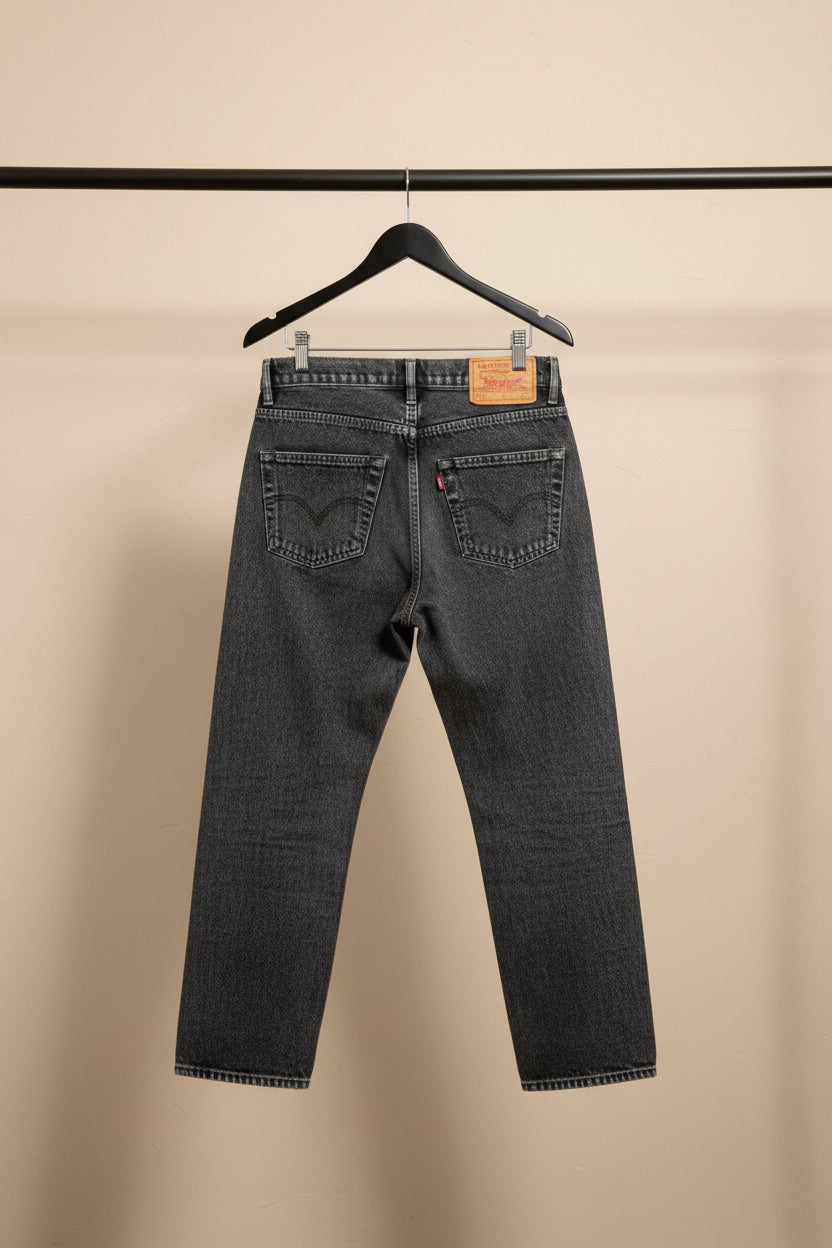 Levi's 519 Original Style Black Acid Wash Straight Fit Jeans