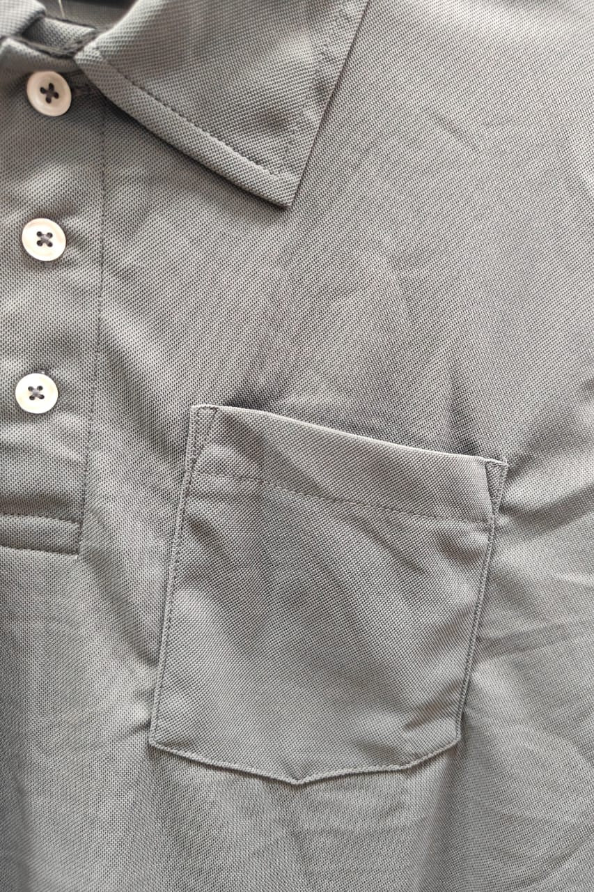 Essentials Fear of God Men's Grey Short Sleeve Polo Shirt with Pocket