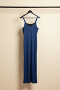 Navy Blue Sleeveless Maxi Slip Dress