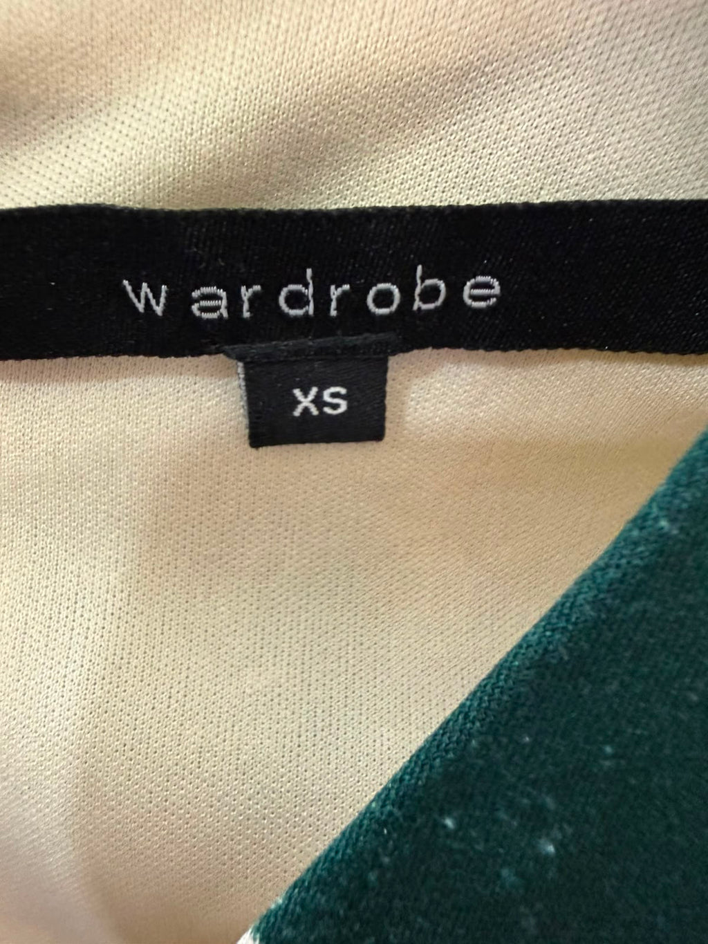 Wardrobe Green & Beige Striped Knot Front Midi Dress