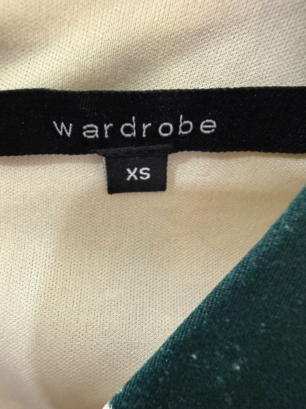 Wardrobe Green & Beige Striped Knot Front Midi Dress