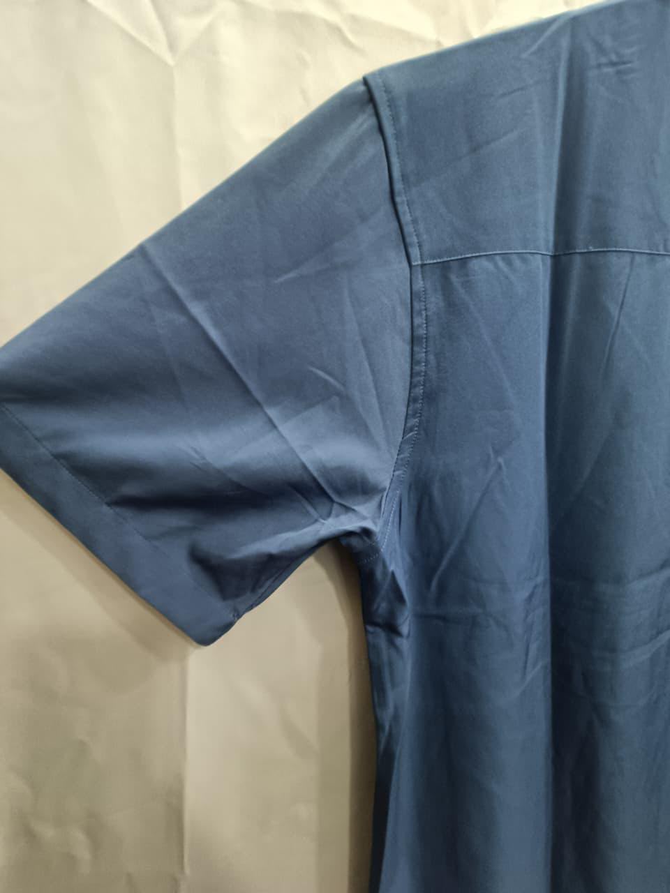 Men's Blue Short Sleeve Regular Fit Casual Shirt