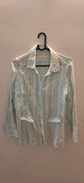Women's Striped Long Sleeve Button-Down Shirt