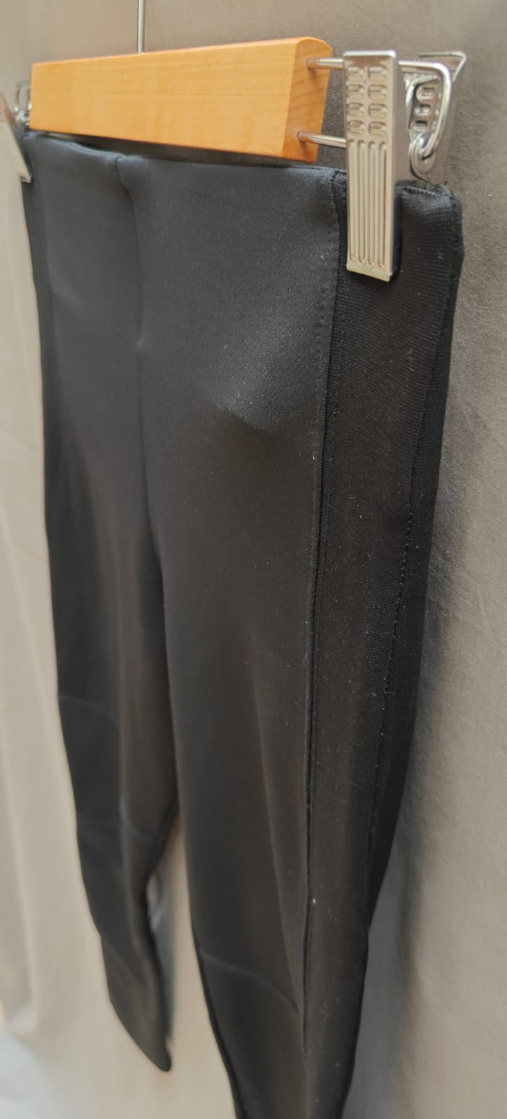 Zara Basic Black Faux Leather Panel Leggings