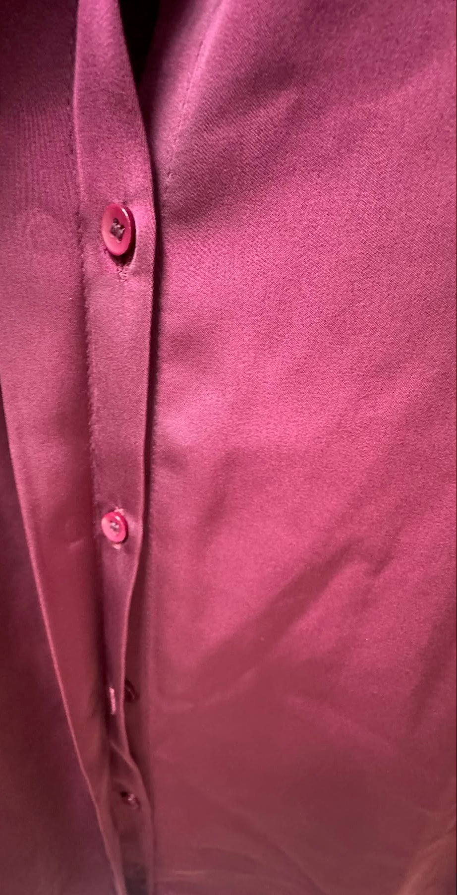 Maroon Satin Long Sleeve Collared Shirt