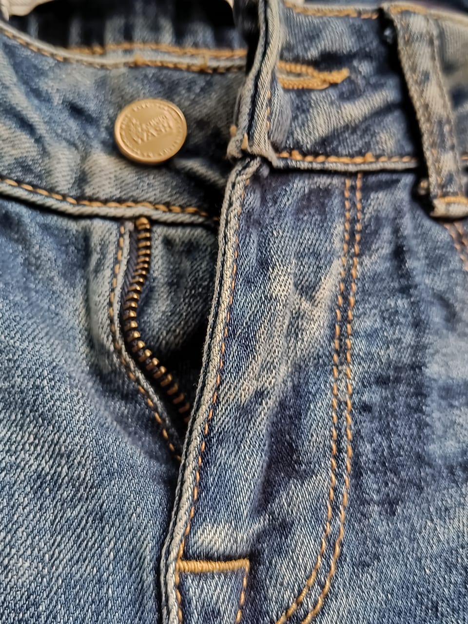 ZARA Premium Wash Distressed Straight Leg Jeans