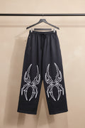 Men's Black Graphic Print Drawstring Sweatpants