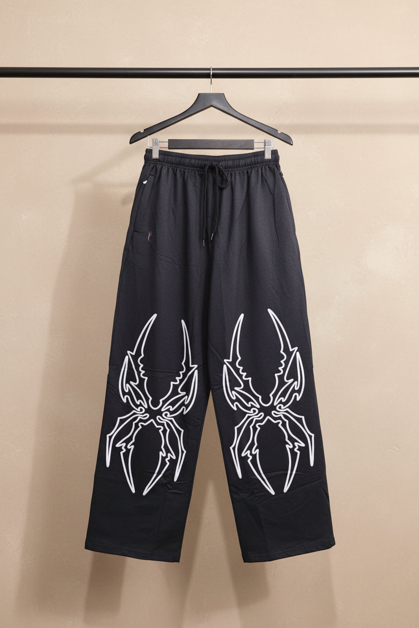 Men's Black Graphic Print Drawstring Sweatpants