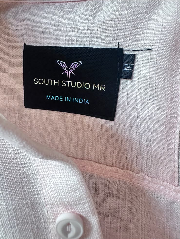 Men's Pink Full Sleeve Casual Shirt by SOUTH STUDIO MR
