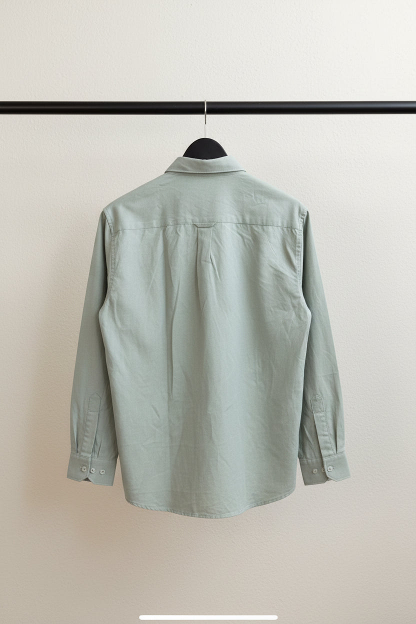 Ralph Lauren Men's Sage Green Custom Fit Long Sleeve Shirt
